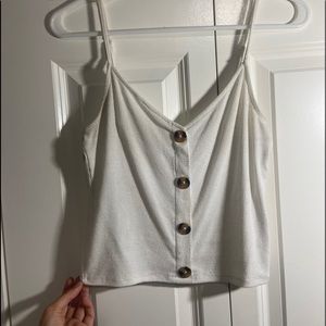 Semi cropped tank top.